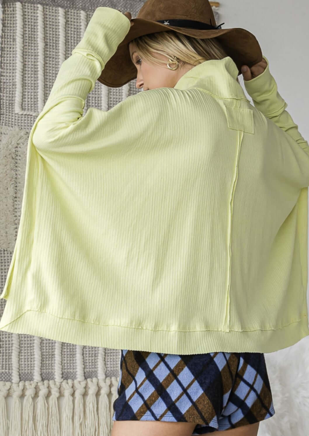 Cool Lime Cropped Mock Neck Top - Women's Fashion T-Shirt for Casual Wear & Summer Outfits