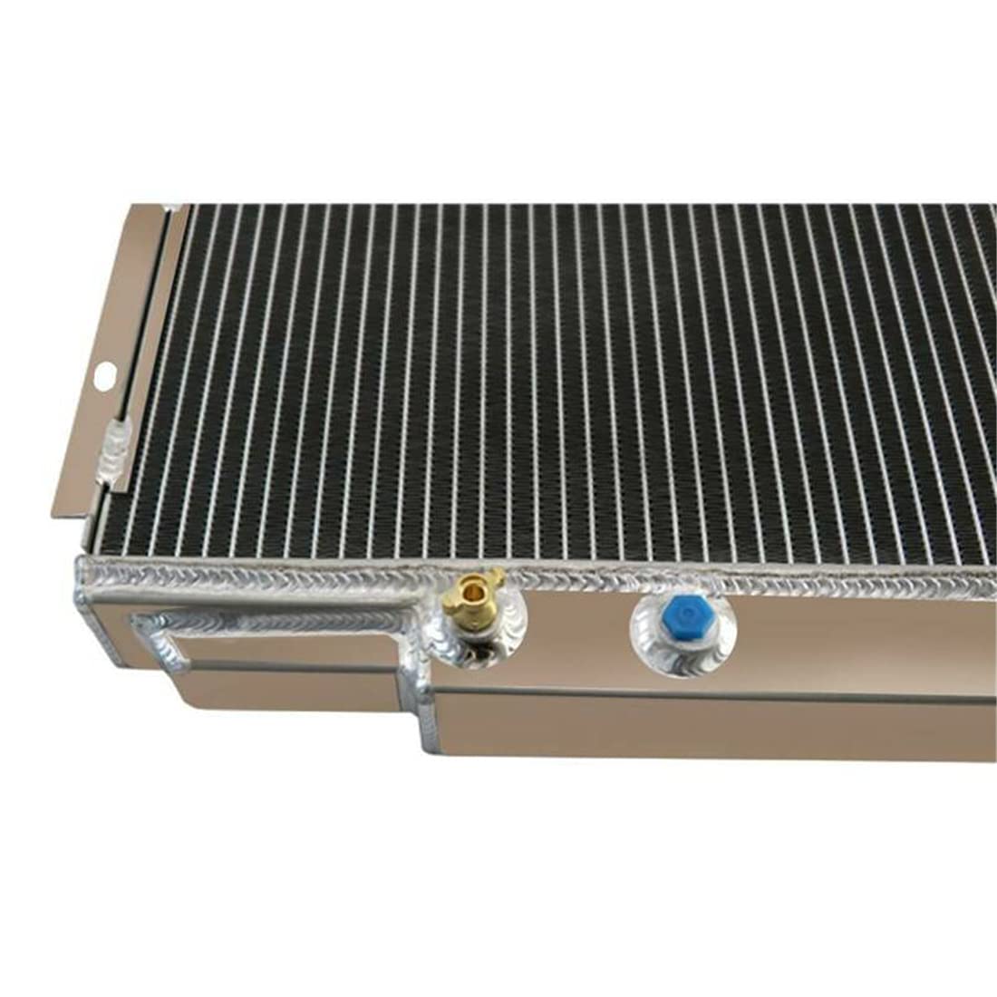 4 Row Full Aluminum Radiator with Fan Shroud & Thermostat Relay Kit - Compatible with 1967-1970 Ford Mustang, 1969 Fairlane/Ranchero, 1967-1970 Mercury Cougar XR-7 V8 Engine - High-Performance Cooling Upgrade for Classic Muscle Cars & Restoration Projects