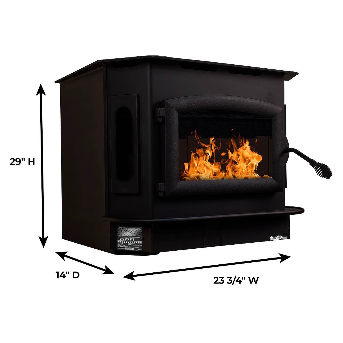 Buck Stove Model 81 Non-Catalytic Extra Large Wood Stove for Home Heating | Efficient Fireplace Insert for Cabins, RV & Outdoor Use