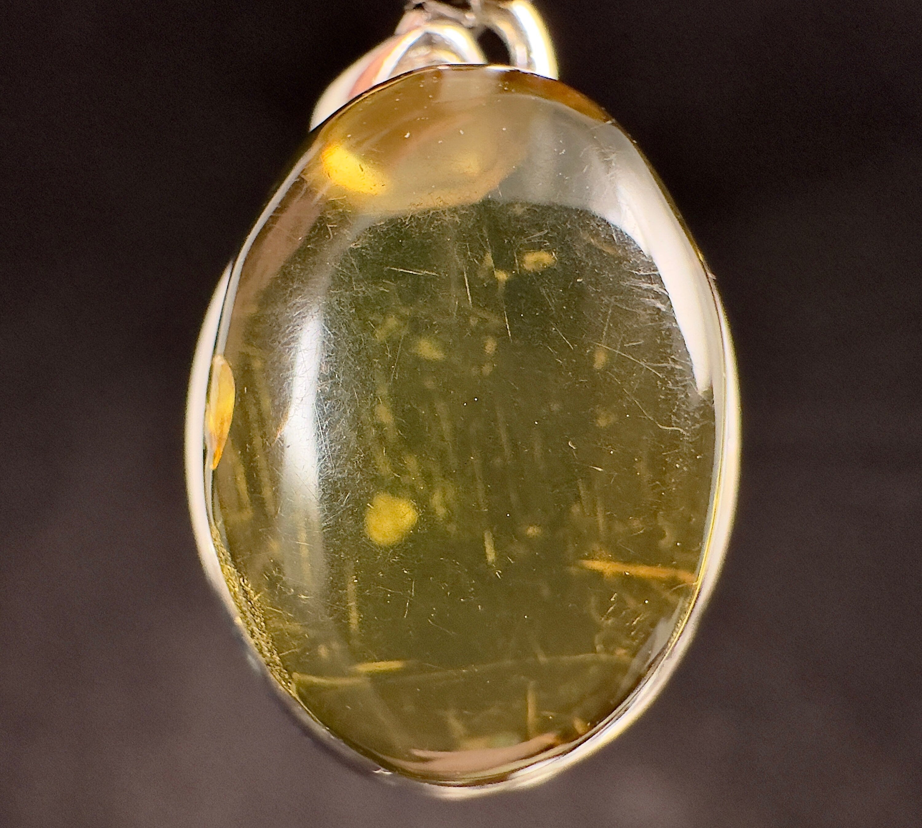 Natural Amber Crystal Pendant Necklace in Sterling Silver - Healing Stone Jewelry for Women, Gift for Her | Spiritual Healing, Meditation, Energy Balancing, Chakra Alignment