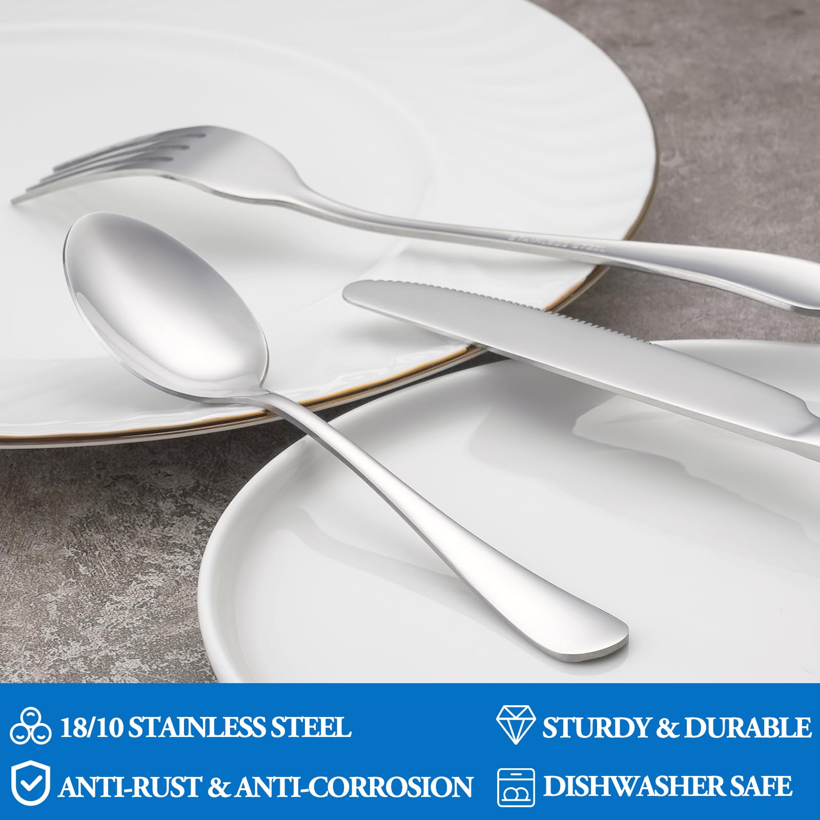 8-Piece Stainless Steel Flatware Set - 4 Dinner Forks (8 inch) & 4 Teaspoons (6.5 inch) - Mirror Polished, Dishwasher Safe, Food Grade Cutlery for Home, Kitchen & Restaurant Use - Perfect for Dining, Entertaining & Everyday Meals