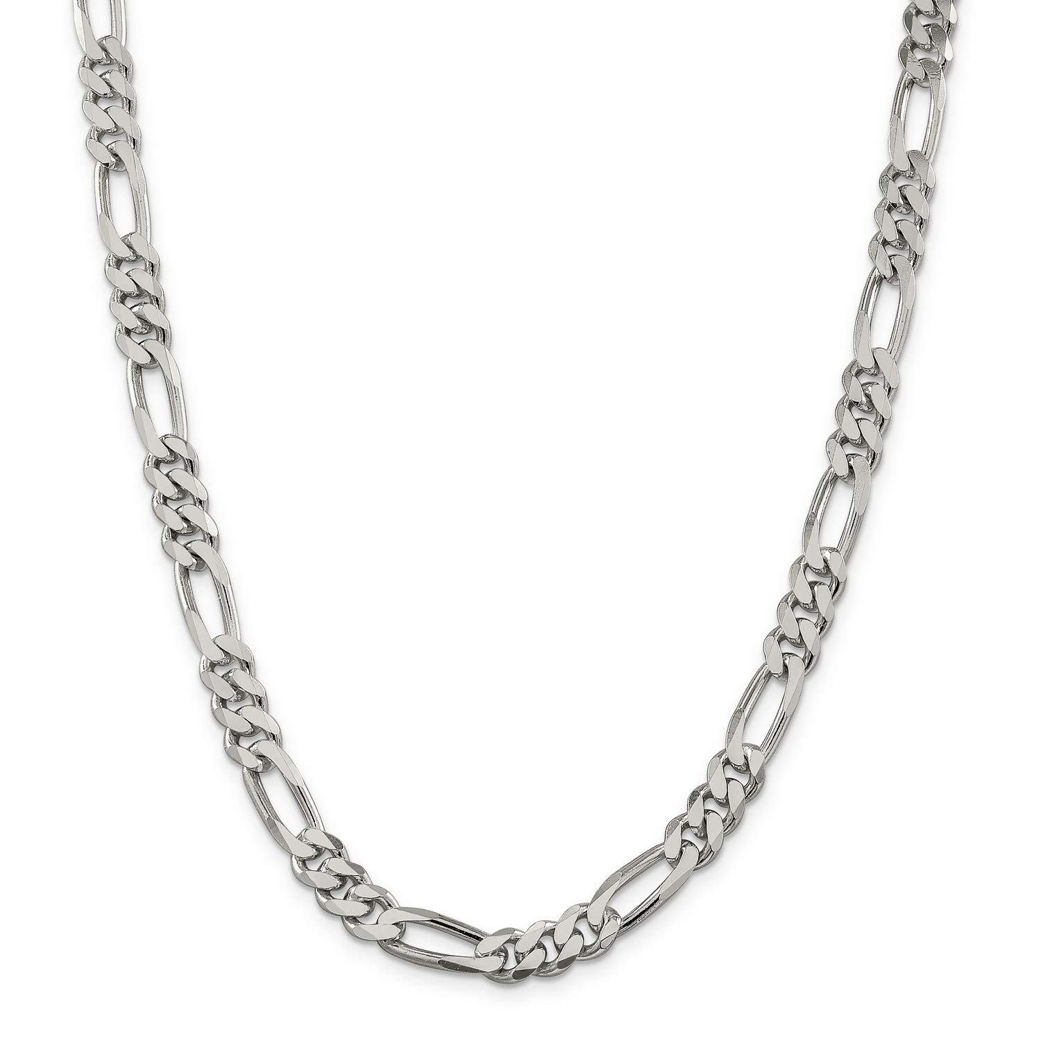 .925 Sterling Silver Highly Polished Figaro Chain Necklace or Bracelet for Men & Women - Elegant Jewelry Gift for Birthday, Anniversary & Special Occasions