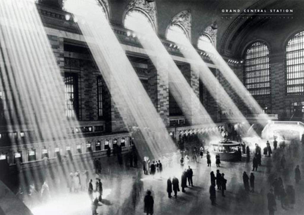 Laminated Grand Central Station Photography Poster - 36x24 Dry Erase Sign for Office, Classroom & Home Decor | Vintage NYC Wall Art