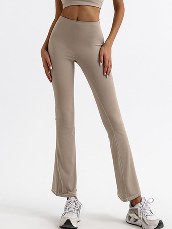 ZASUWA Women's High Waisted Flare Pants - Solid Color Hollow Out Design for Casual Wear, Party & Date Night Outfits