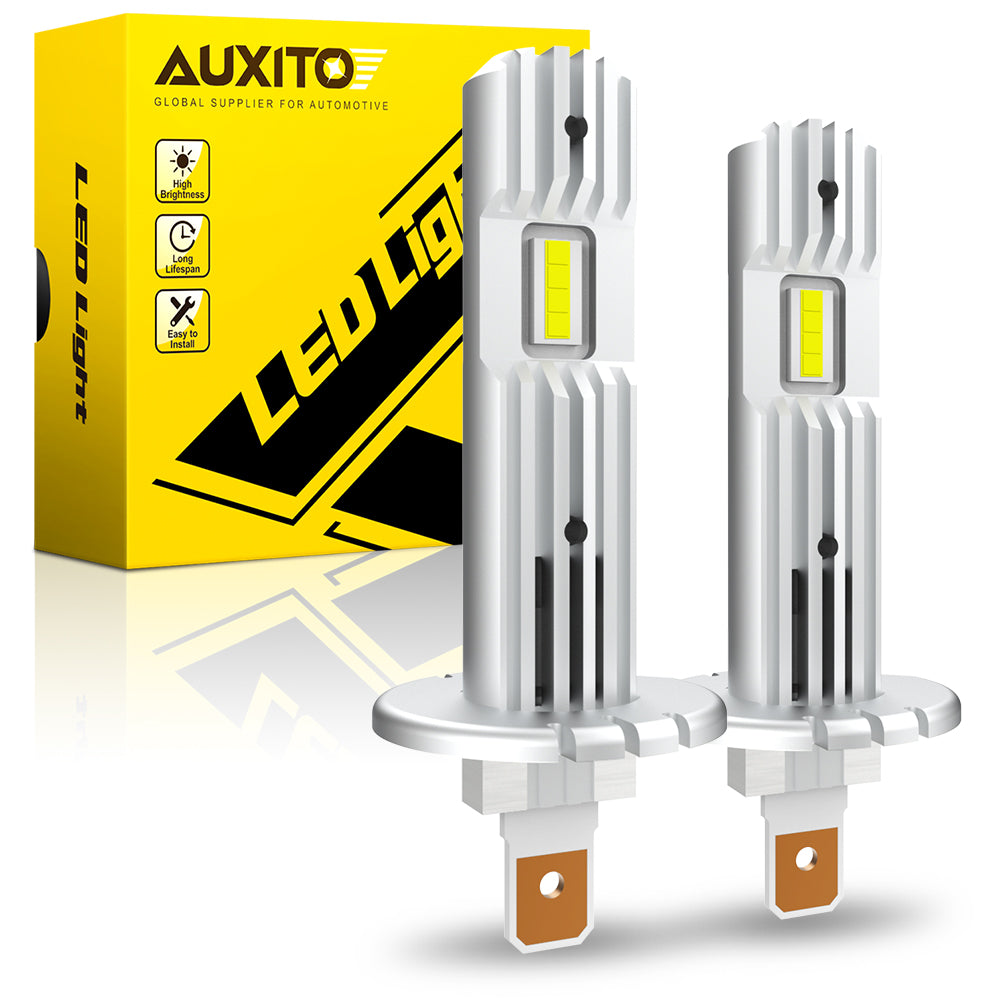 AUXITO H1 LED Headlight Bulb 6500K Cool White - Super Bright Replacement for Halogen, Perfect for Night Driving & Off-Road Vehicles