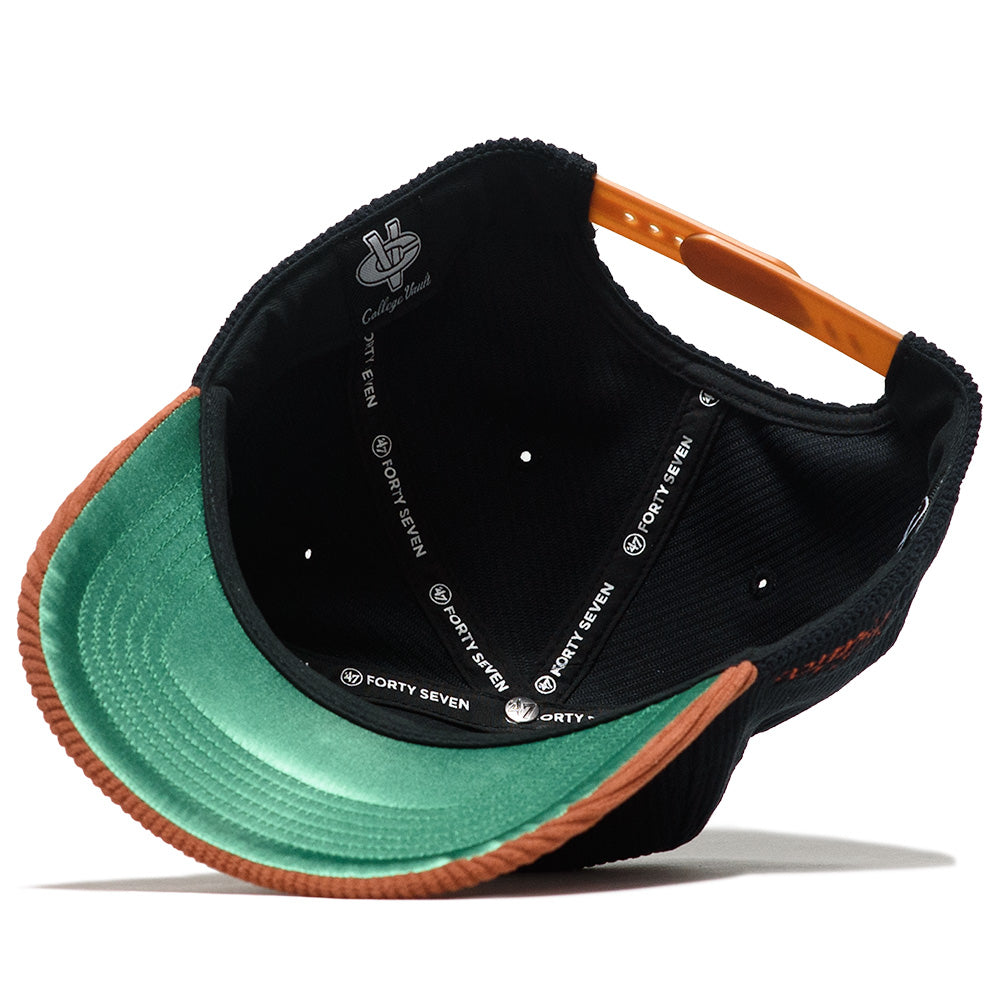 Texas Longhorns Snapback Hat by '47 - Black/Burnt Orange Adjustable Baseball Cap for Men & Women | Perfect for Game Day, Tailgating & Casual Wear