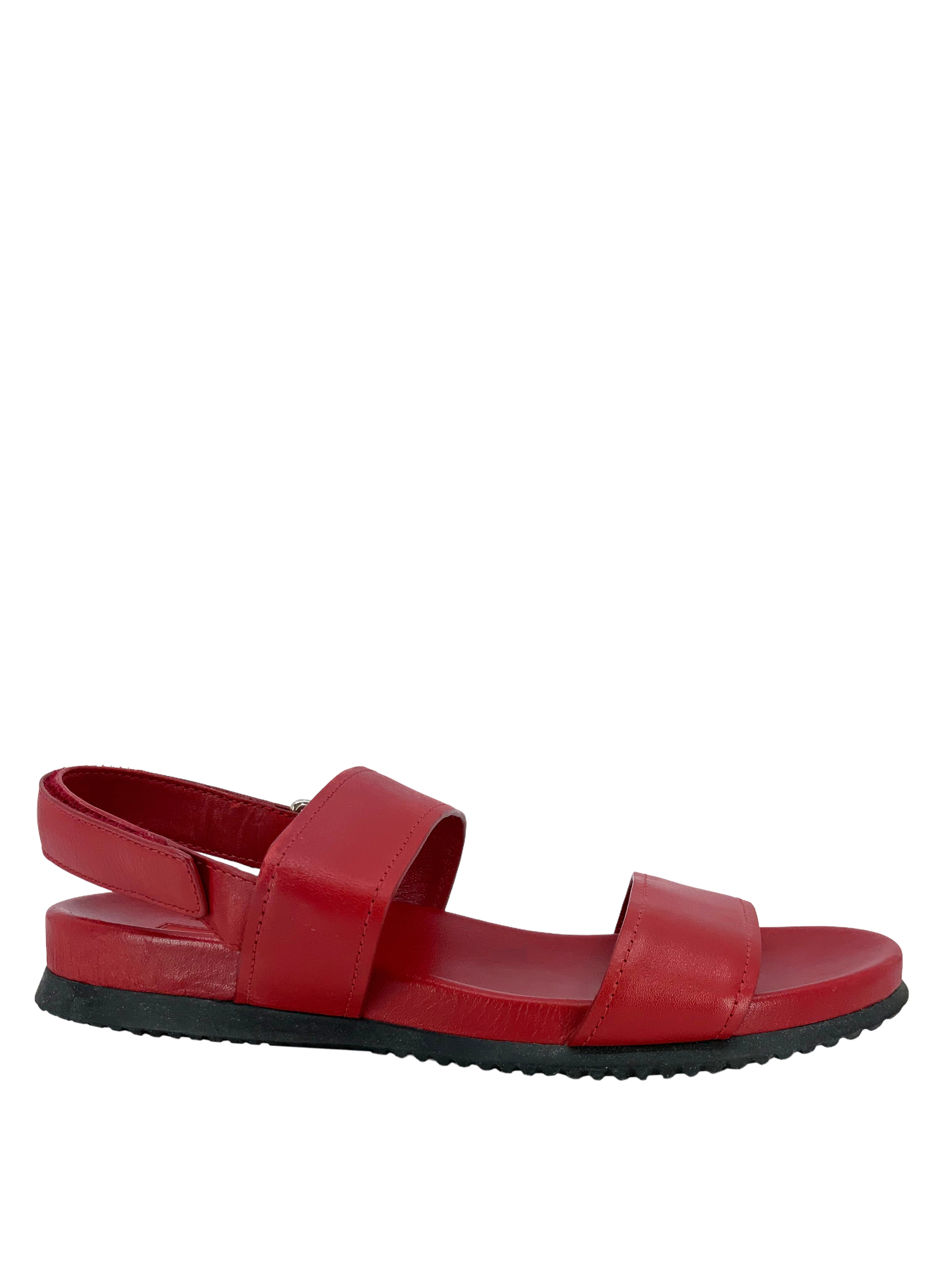 Prada Leather Velcro Ankle Strap Sandals Women's Size 7 | Comfortable Designer Shoes for Summer Outfits & Casual Wear