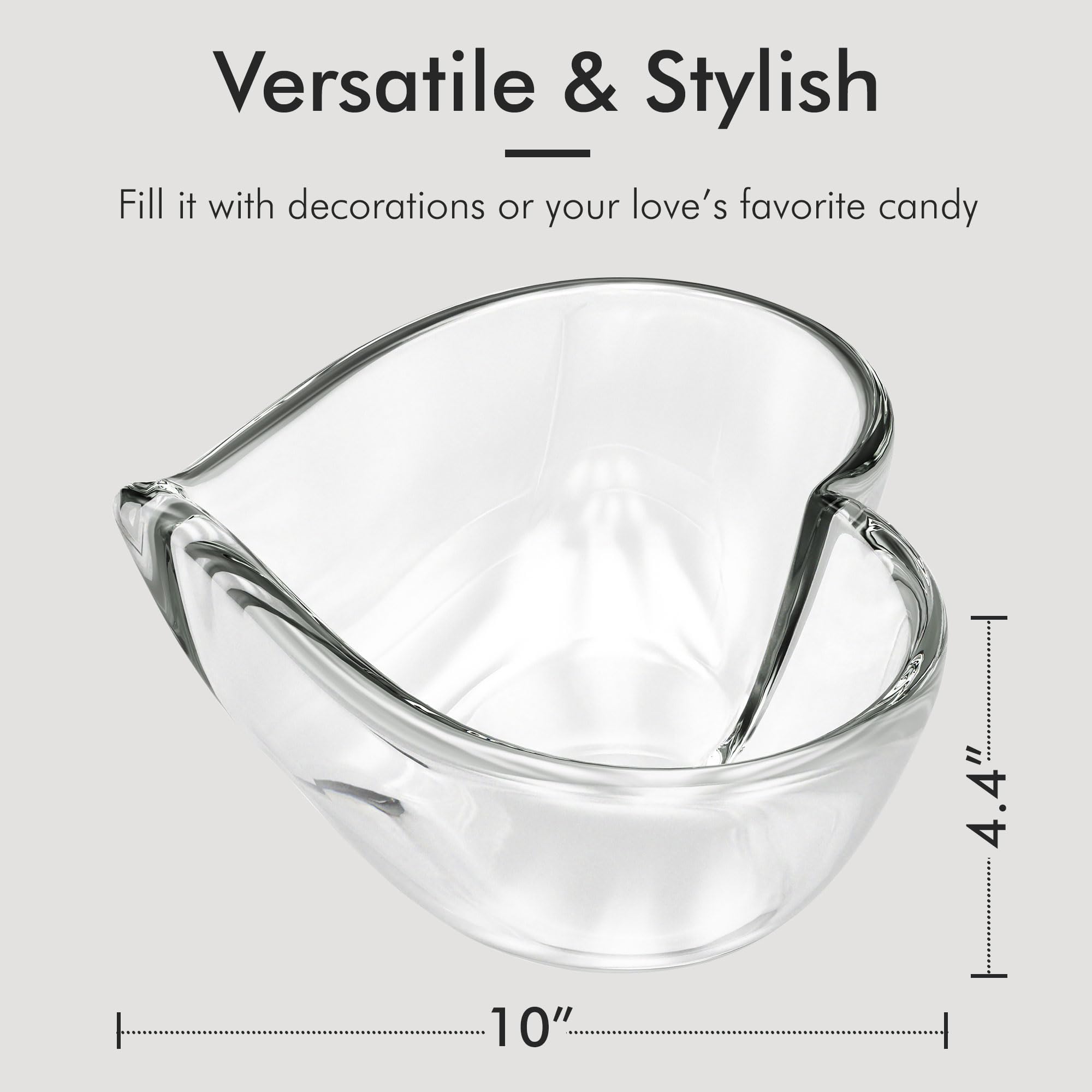 Orrefors 10-Inch Crystal Heart Bowl - Elegant Serveware for Salads, Soups, Snacks & Desserts - Luxury Kitchen & Dining Decor - Perfect for Weddings, Bachelorette Parties & Romantic Dinners
