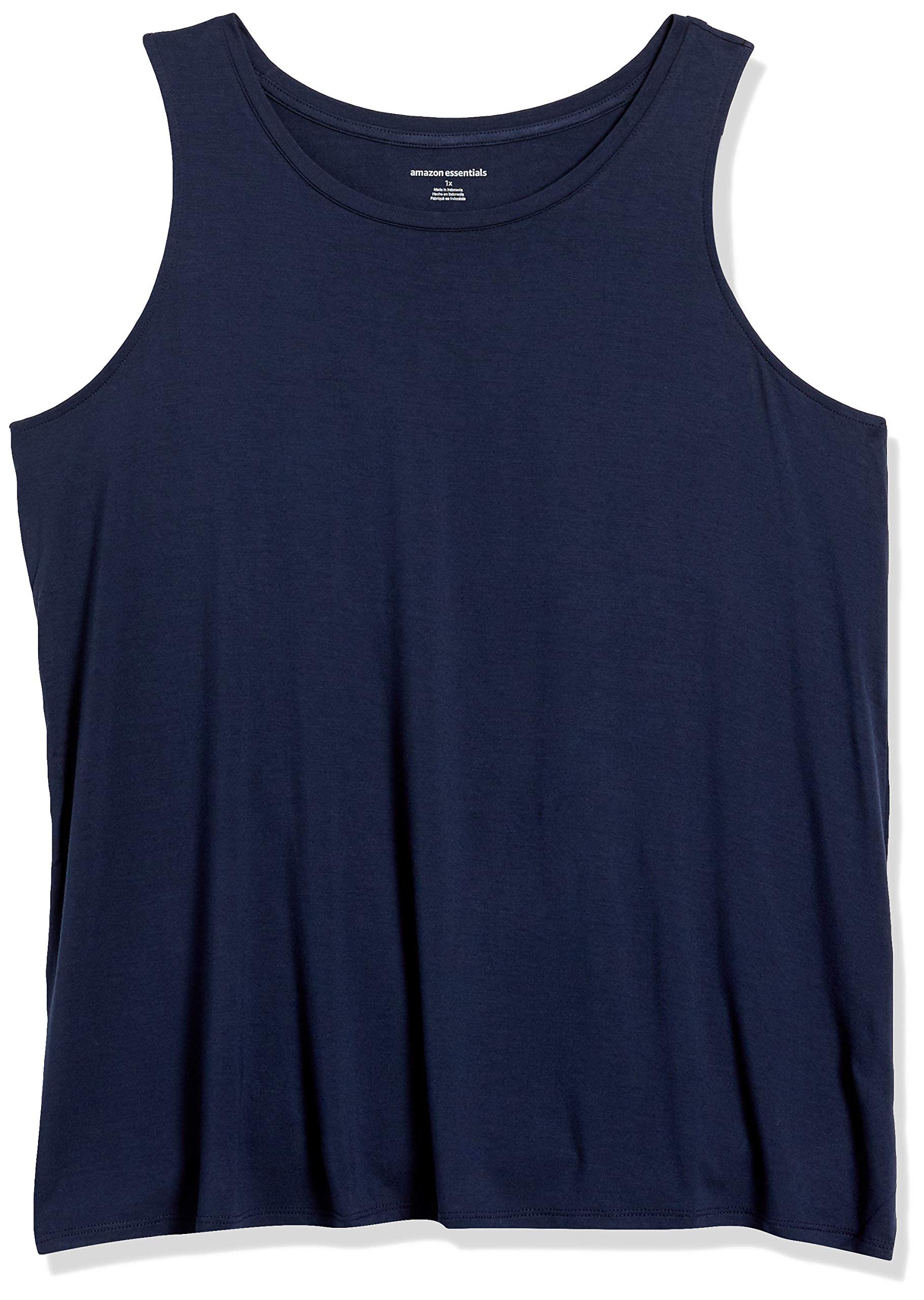 Amazon Essentials Women's Swing Tank Top - Comfortable Plus Size Casual T-Shirt for Everyday Wear, Lounge & Summer Outfits