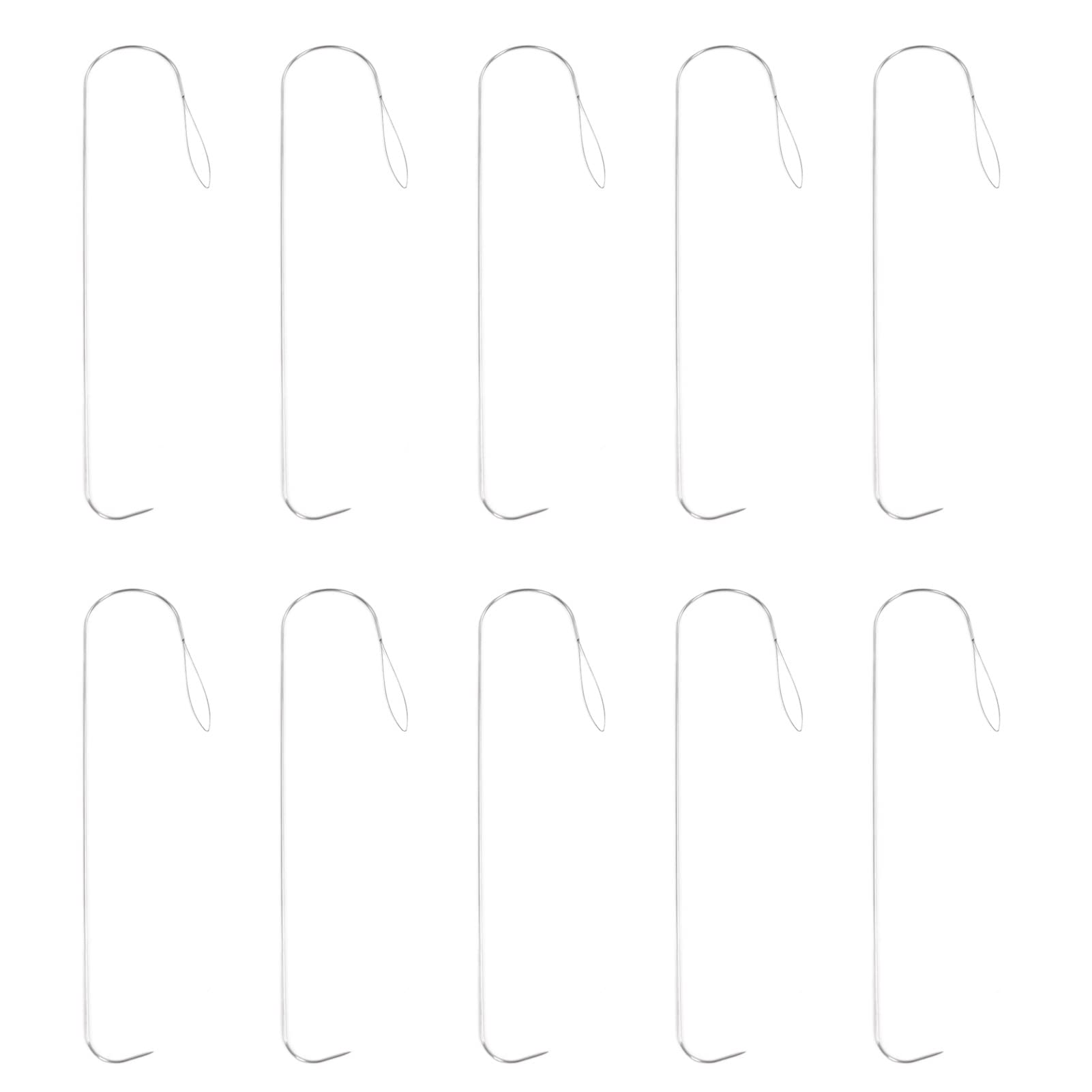 10Pcs Curved Beading Needles with Ergonomic Handle - Stainless Steel DIY Jewelry Making Needles for Bead Spinners - Perfect for Home Crafting, Beading Projects & Jewelry Design