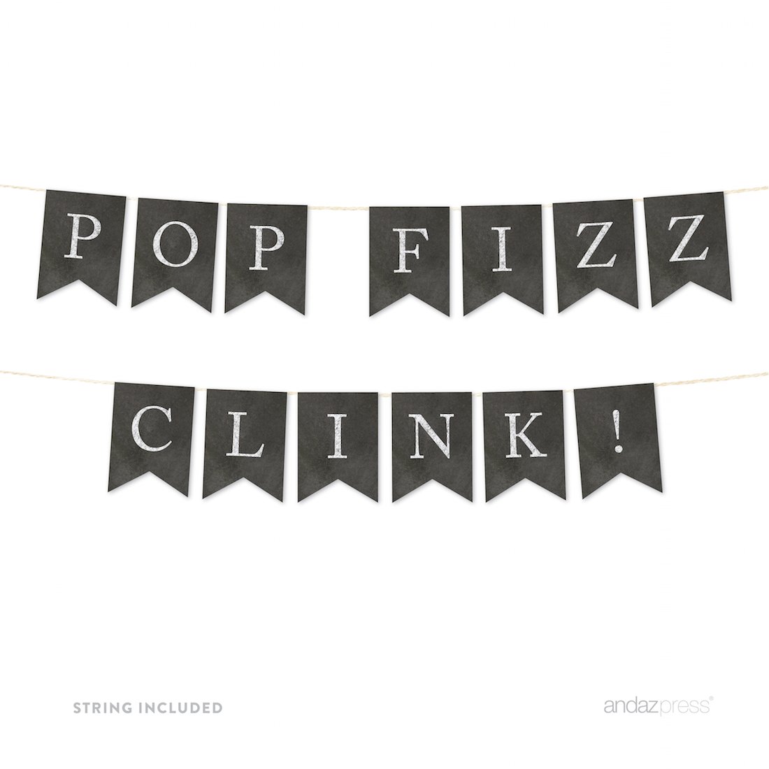 Vintage Chalkboard Wedding Bunting Banner - 4-Feet Hanging Pennant with String for Party Decorations - Perfect for Weddings, Bridal Showers & Anniversary Celebrations