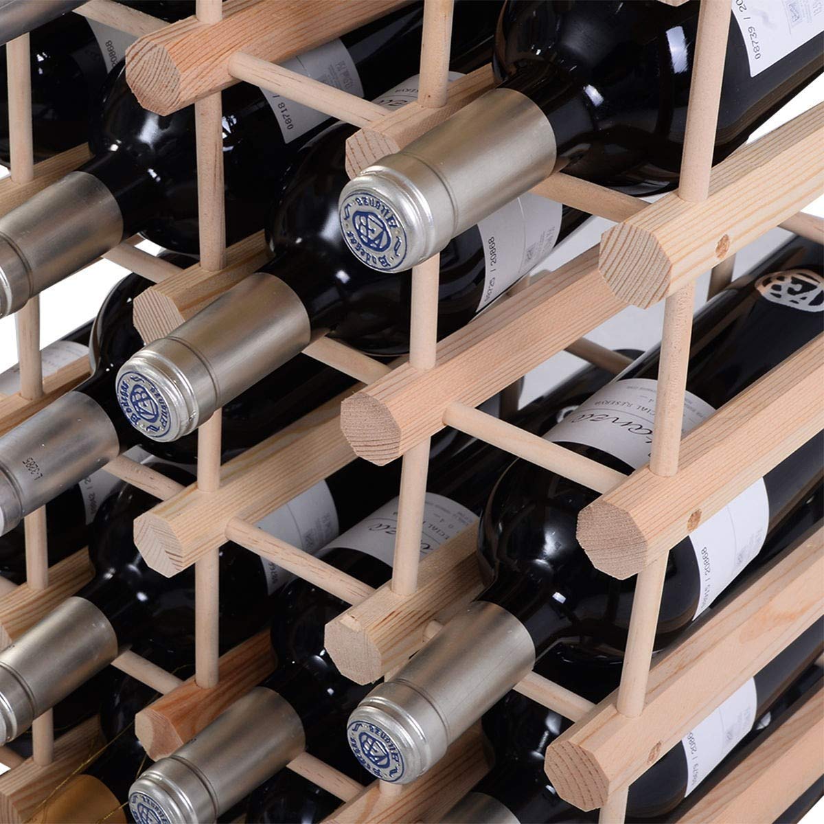 Premium Wooden Wine Rack Holder for 40 Bottles - Sturdy Wall Mounted or Countertop Display for Wine Cellar, Kitchen, Bar & Dining Room Decor