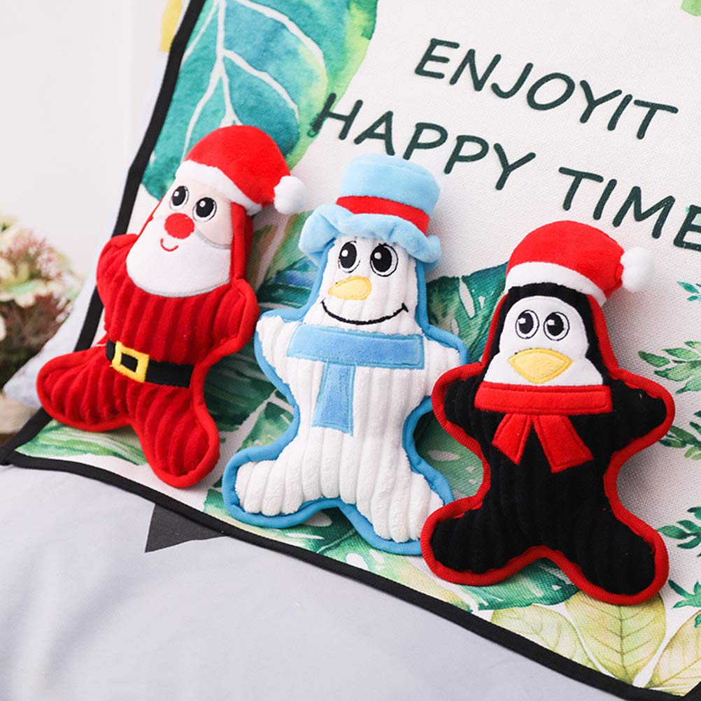 UKCOCO Christmas Chewing Toys for Puppies - Durable Plush Dog Chew Toys with Squeaker Sound, Puppy Teething Toys for Small Medium Dogs - Perfect for Christmas Gifts, Training & Playtime