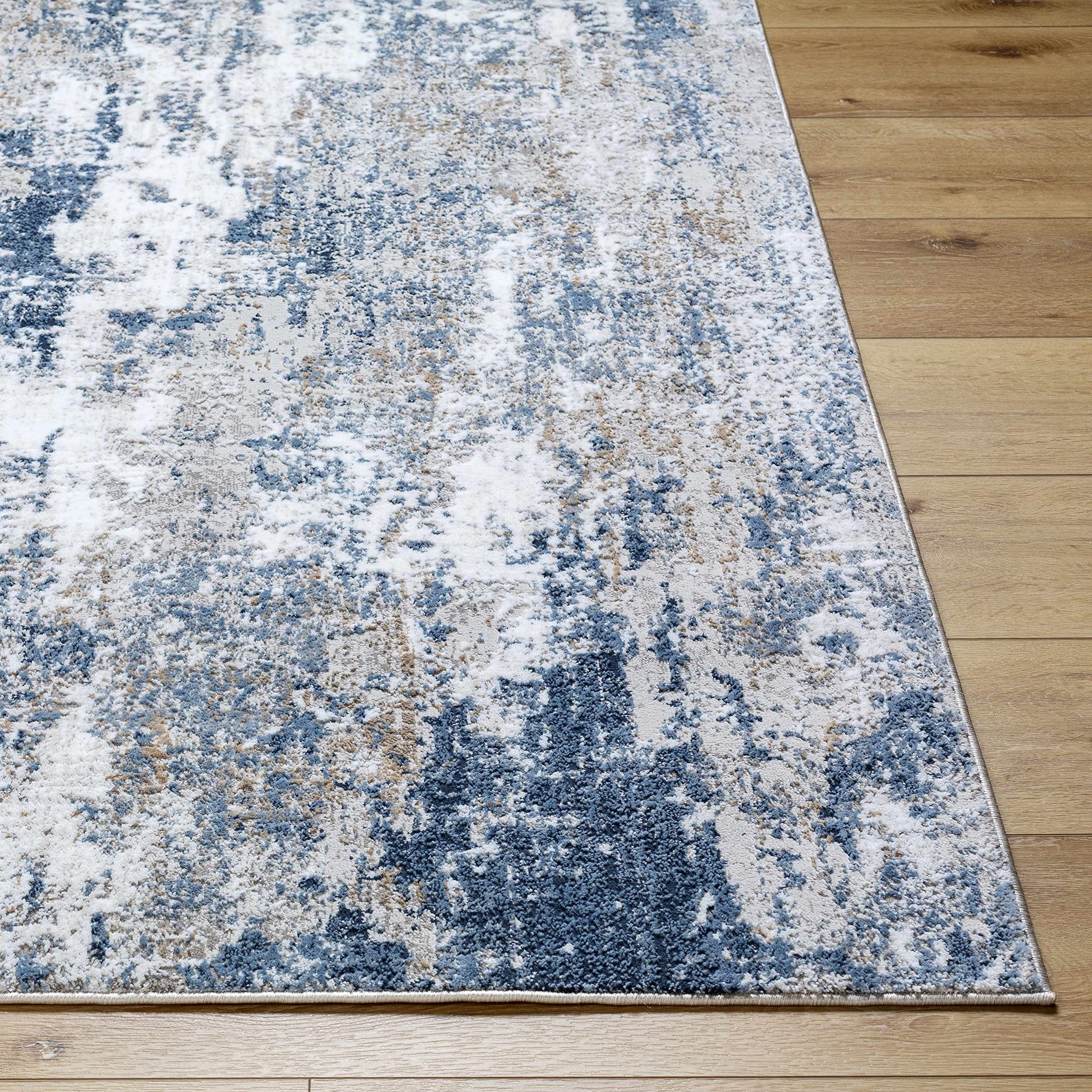 Hauteloom Modern Gray and Blue Area Rug 9'2