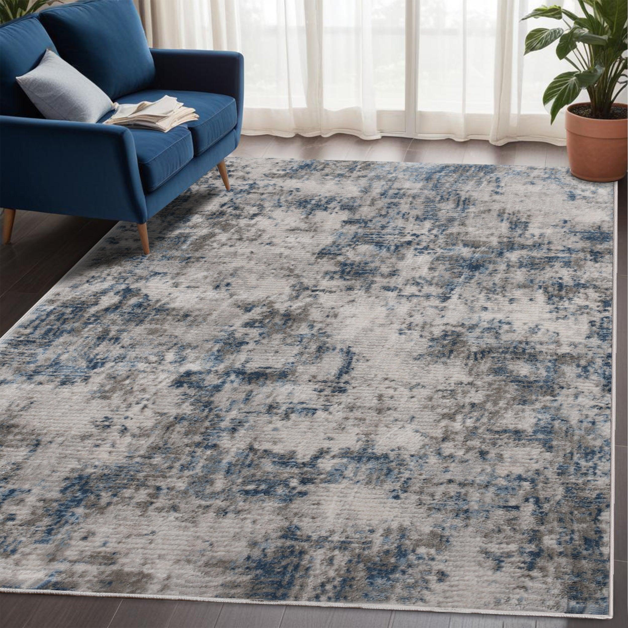 Euphemia Distressed Abstract Eclectic Modern Indoor Area Rug or Runner - Soft Bohemian Style Carpet for Living Room, Bedroom, Office Decor
