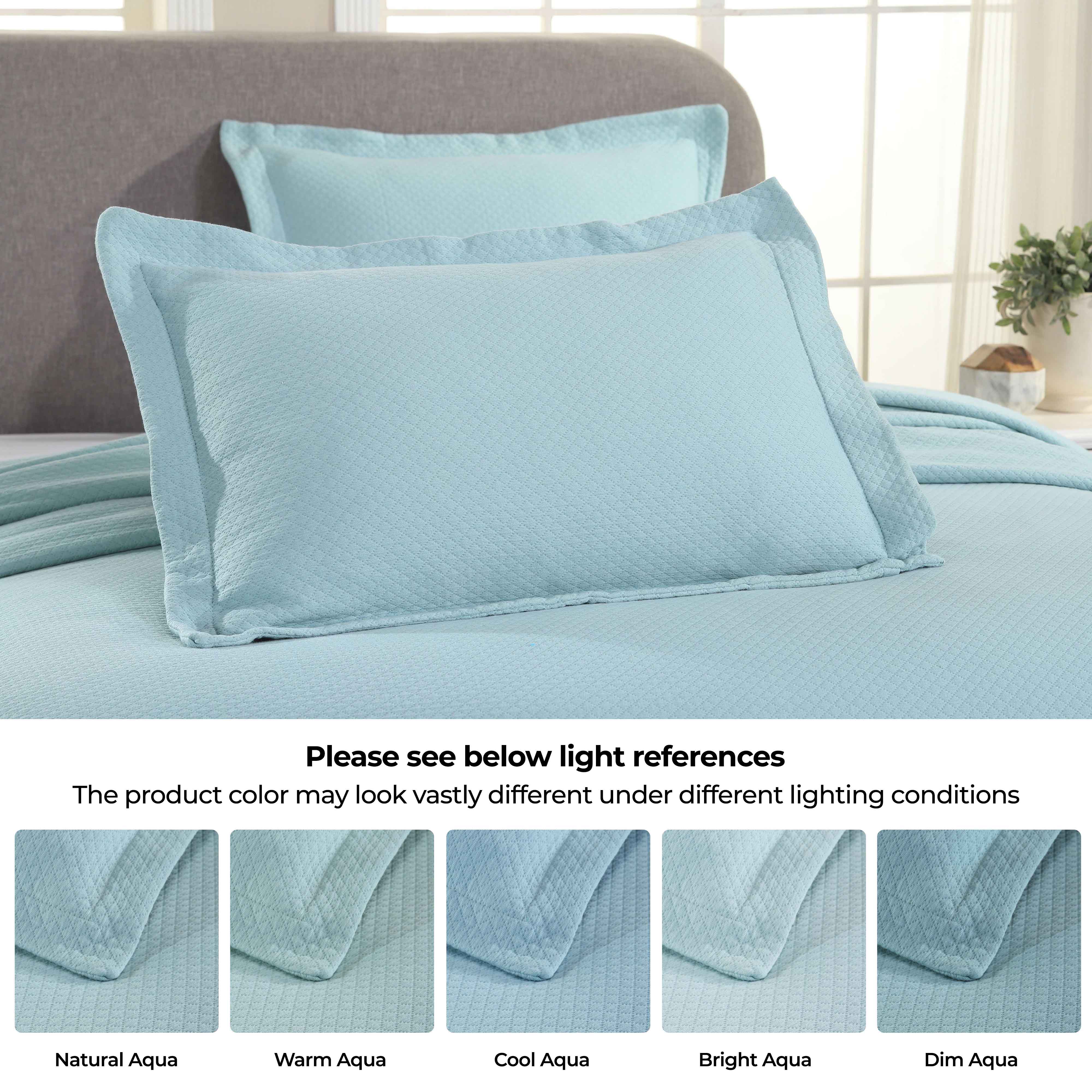Luxury Jacquard Matelassé Cotton Diamond Solitaire Bedspread Set - Queen Size Bedding Coverlet for Master Bedroom, Guest Room & Hotel Decor