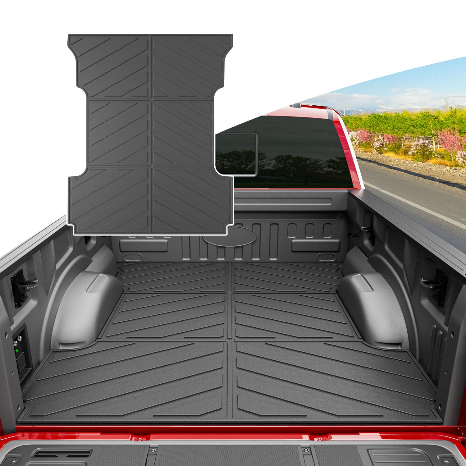 powoq 6.5FT TPE Bed Mat for 2015-2025 Ford F150 Truck | All-Season Protection & Durable Bed Liner Replacement | Perfect for Hauling, Camping & Outdoor Adventures
