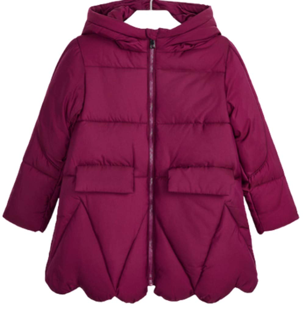 Mayoral Girls' Cherry Red Padded Winter Coat with Attached Hood - Size 5 | Warm & Stylish Outerwear for Cold Weather Playdates, School & Winter Adventures