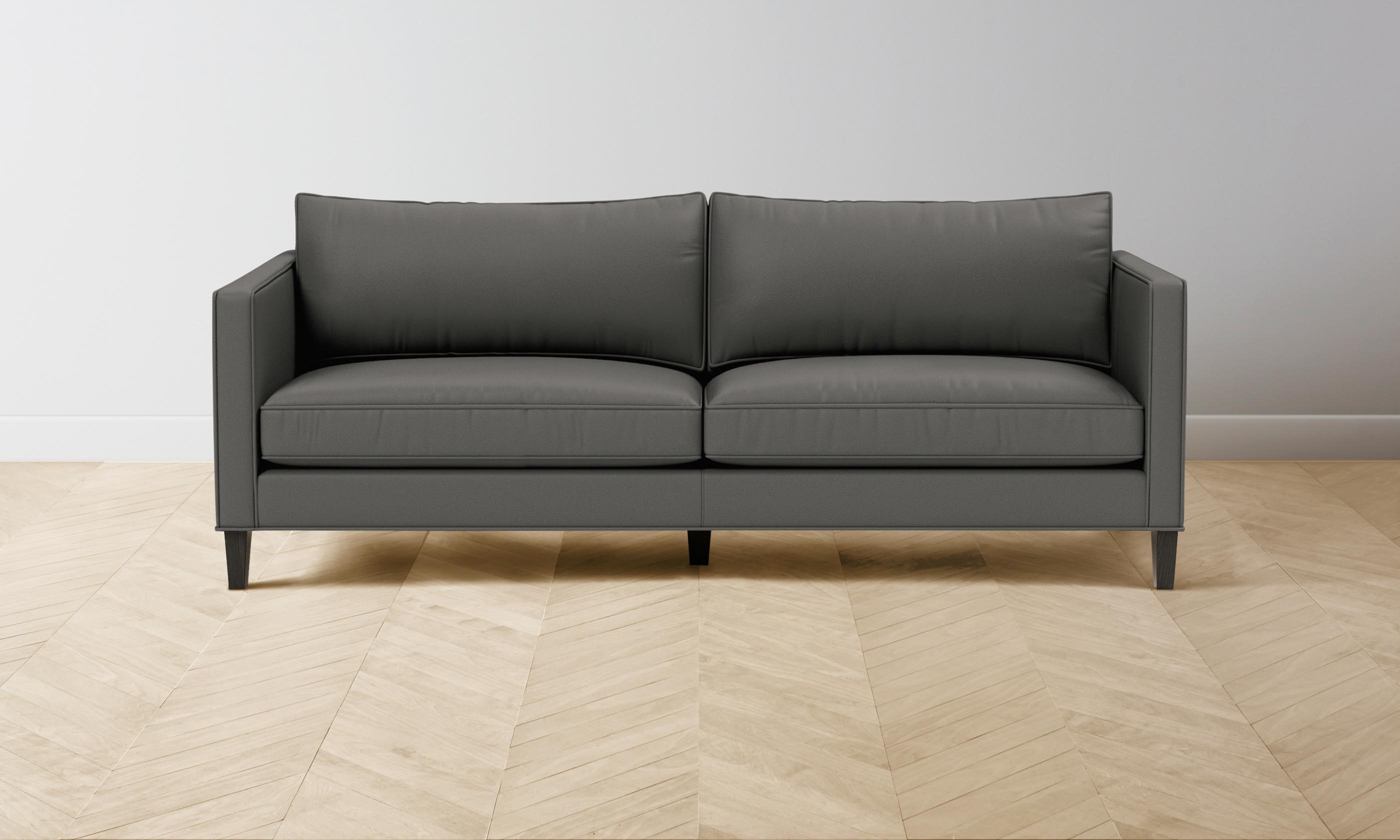 Premium Crosby Sofa - Genuine Pebbled Leather in Ash Gray | Modern Living Room Furniture for Comfort & Style