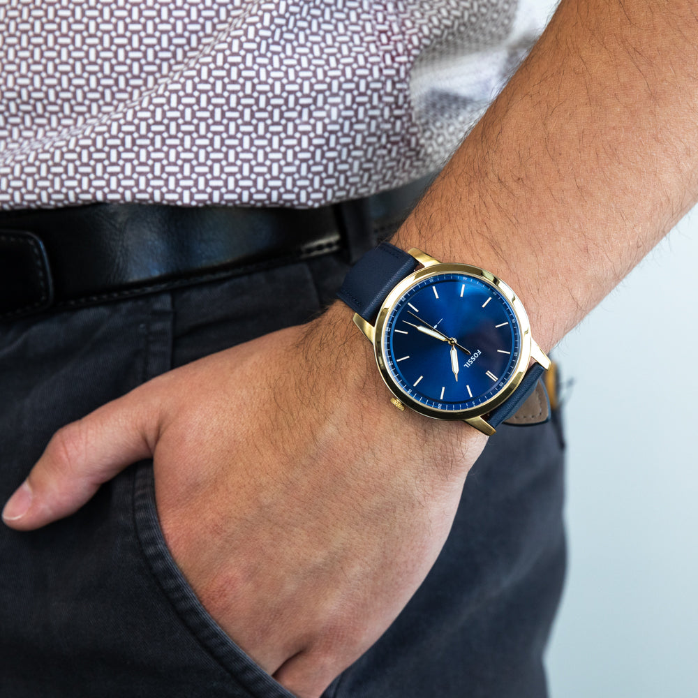 Fossil The Minimalist FS5789 Slim Leather Watch for Men - Classic Analog Dress Watch for Business, Casual & Everyday Wear