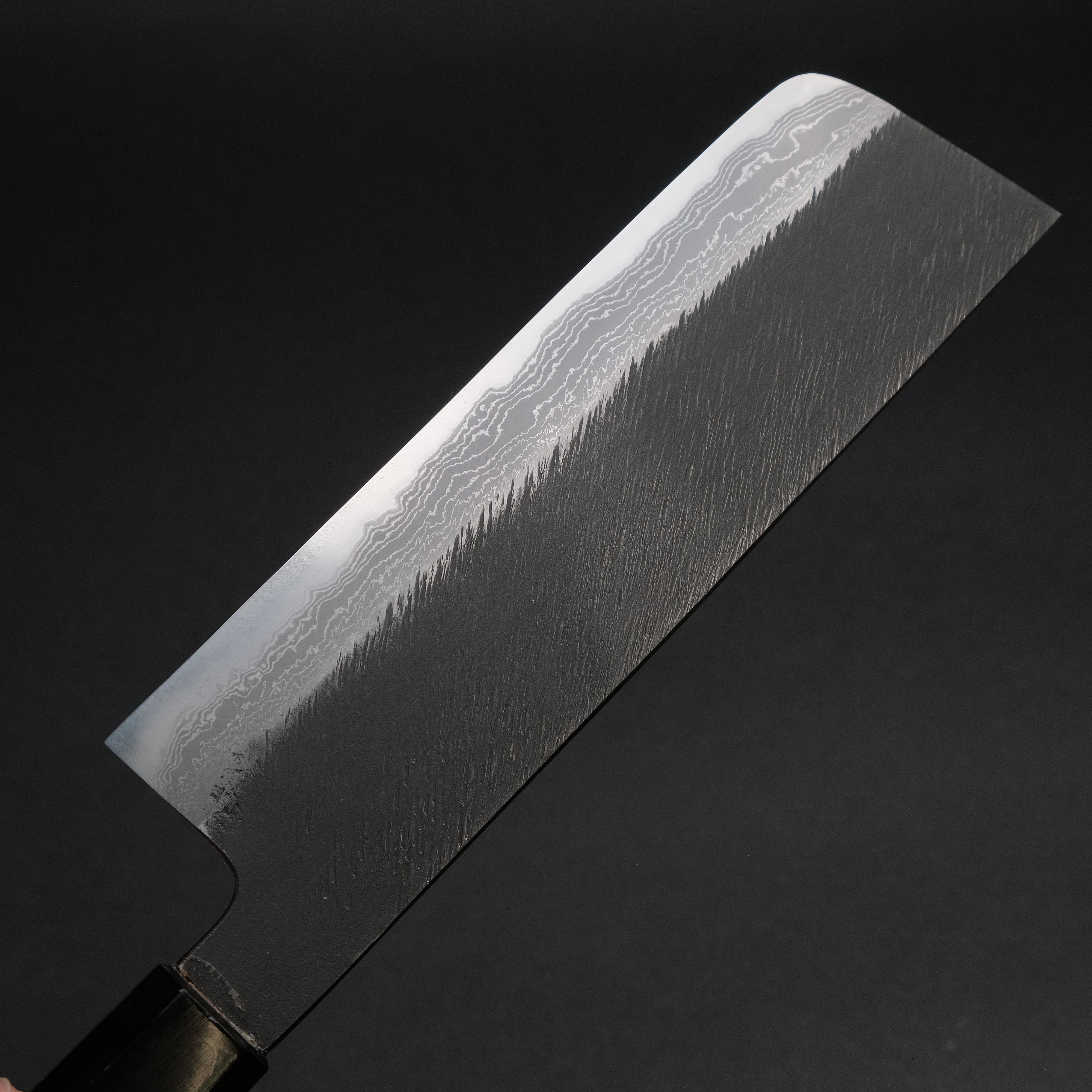 Premium Ajikataya White #2 Matsuba Damascus Nakiri Knife 180mm - Olive Wood & Buffalo Horn Handle - Japanese Vegetable Knife for Professional Chefs & Home Cooking - Perfect for Slicing, Dicing Vegetables & Herbs