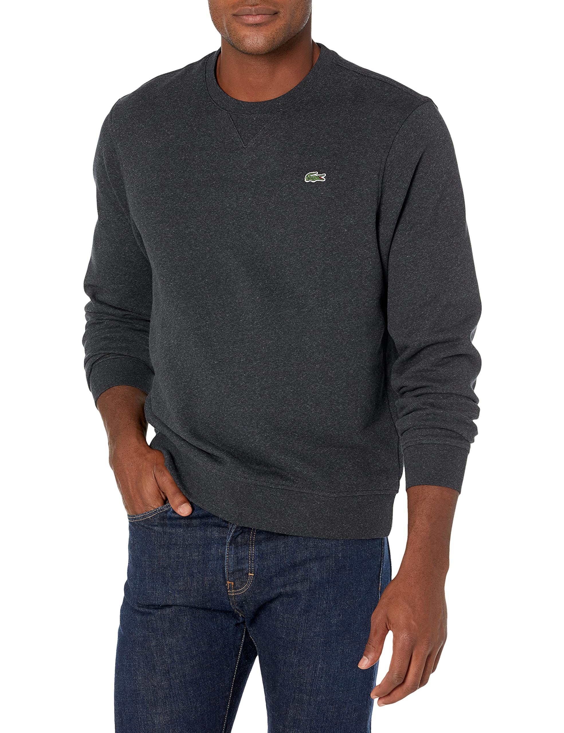 Lacoste Men's Classic Fit Fleece Crewneck Sweatshirt - Soft Cotton Blend for Casual Wear, Lounge & Outdoor Activities