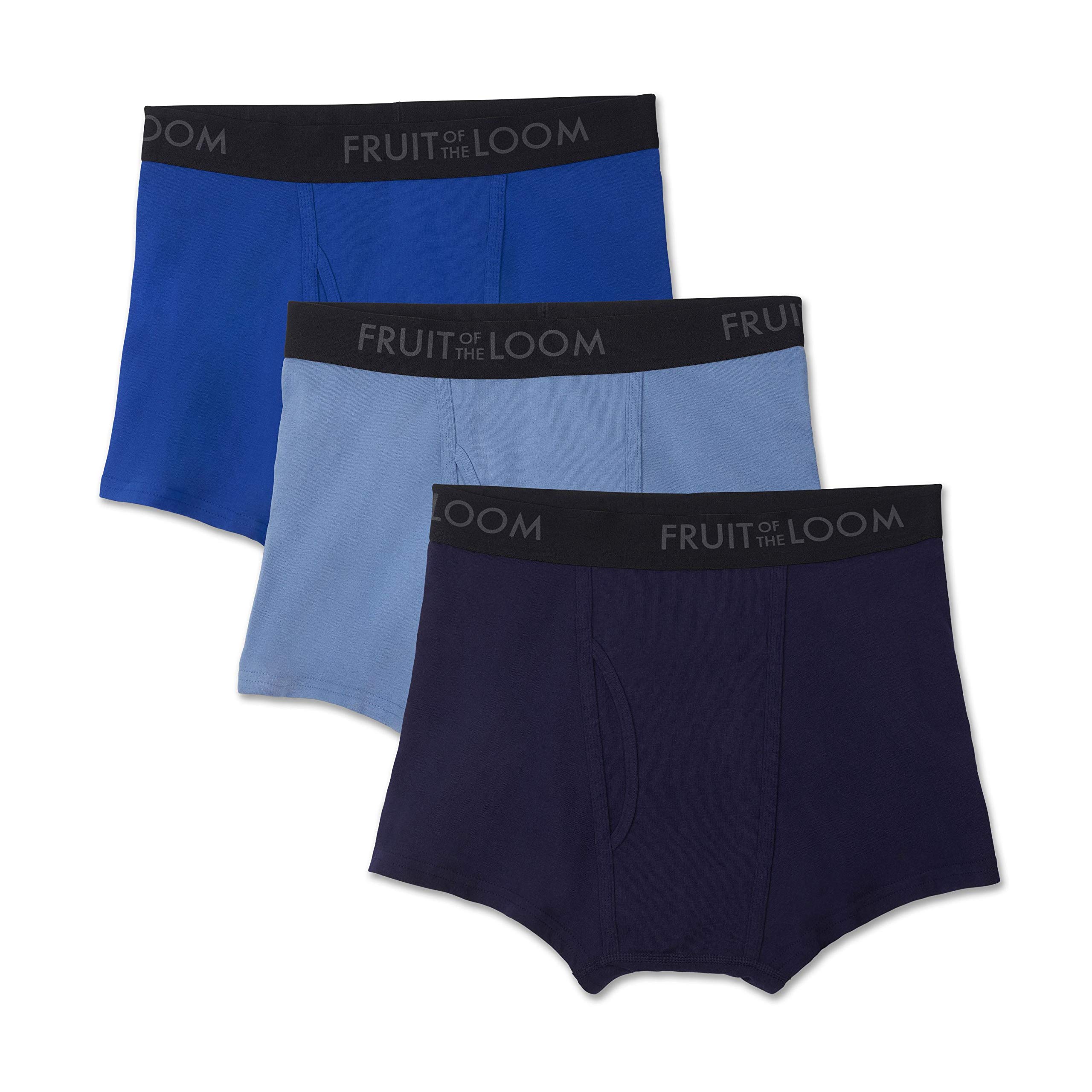 Fruit of the Loom Men's Cotton Boxer Briefs - Soft Breathable Underwear with Short Leg for All-Day Comfort | Perfect for Workout, Lounge & Everyday Wear