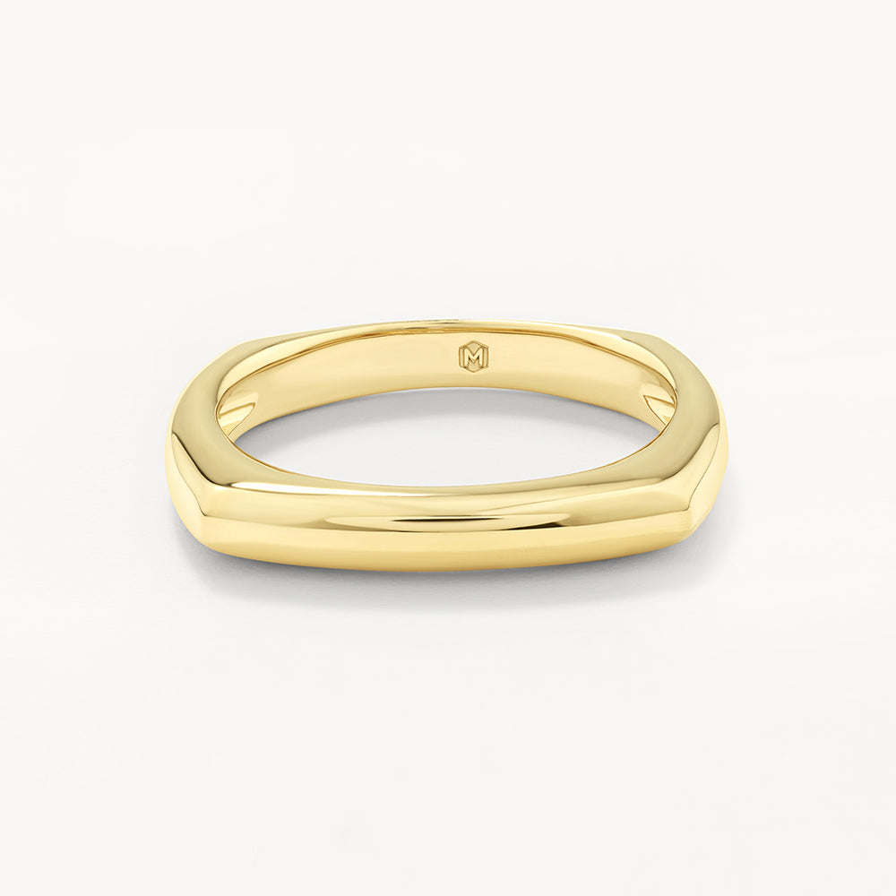 Gold Square Edge Ring for Women - Minimalist Geometric Jewelry for Everyday Wear & Special Occasions