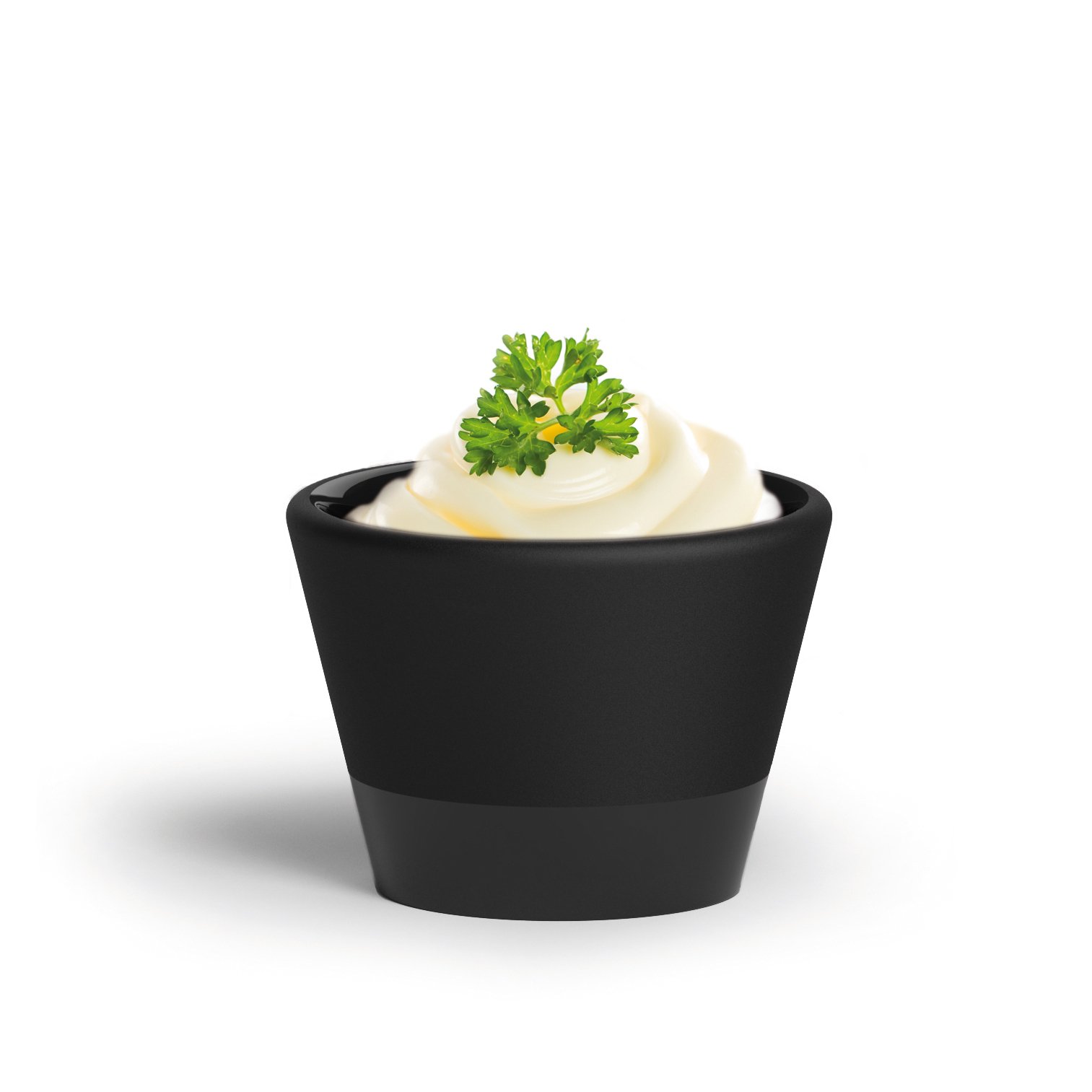 Self Cooling Ceramic Serving Cup - 1.69oz Black for Chilled Desserts, Ice Cream & Beverages - Perfect for Parties, Picnics & Home Entertaining