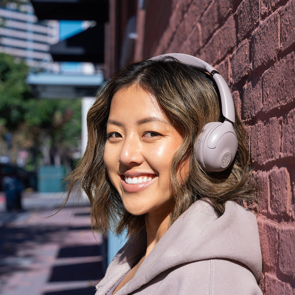 Go Lux ANC Wireless Headphones - Active Noise Cancelling Bluetooth Headset with 30H Playtime, Hi-Fi Sound for Travel, Work & Gym - Mauve Pink (BWP)