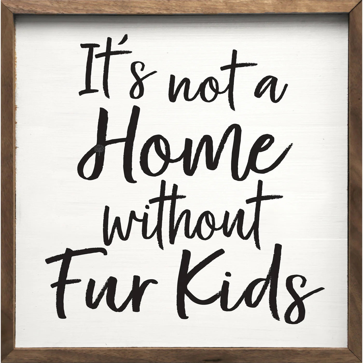 Fur Kids Wood Framed Print - Pet Lover Wall Art - Perfect for Living Room, Bedroom & Nursery Decor - Handmade Wooden Picture Frame for Dog & Cat Owners