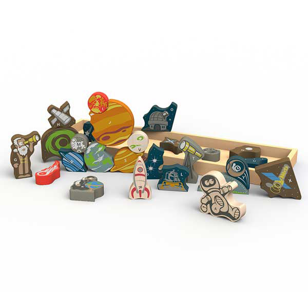 BeginAgain Space A to Z Puzzle & Playset – Educational Alphabet Learning Toy for Kids | Perfect for Preschool Learning & Space-Themed Playtime