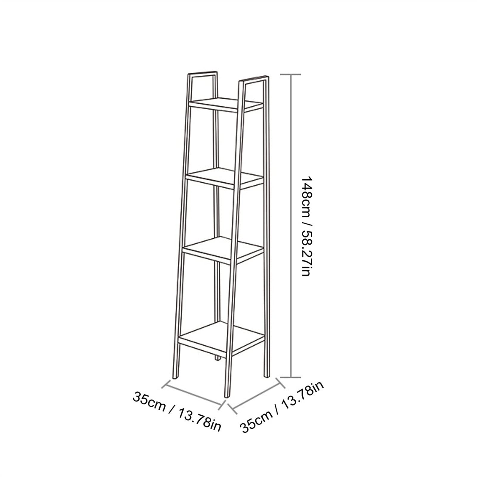 4-Tier Metal Storage Shelf Organizer - Space Saving Multipurpose Rack for Kitchen, Bathroom, Bedroom, Garden & Balcony - Black (Perfect for Home Organization & Decoration)