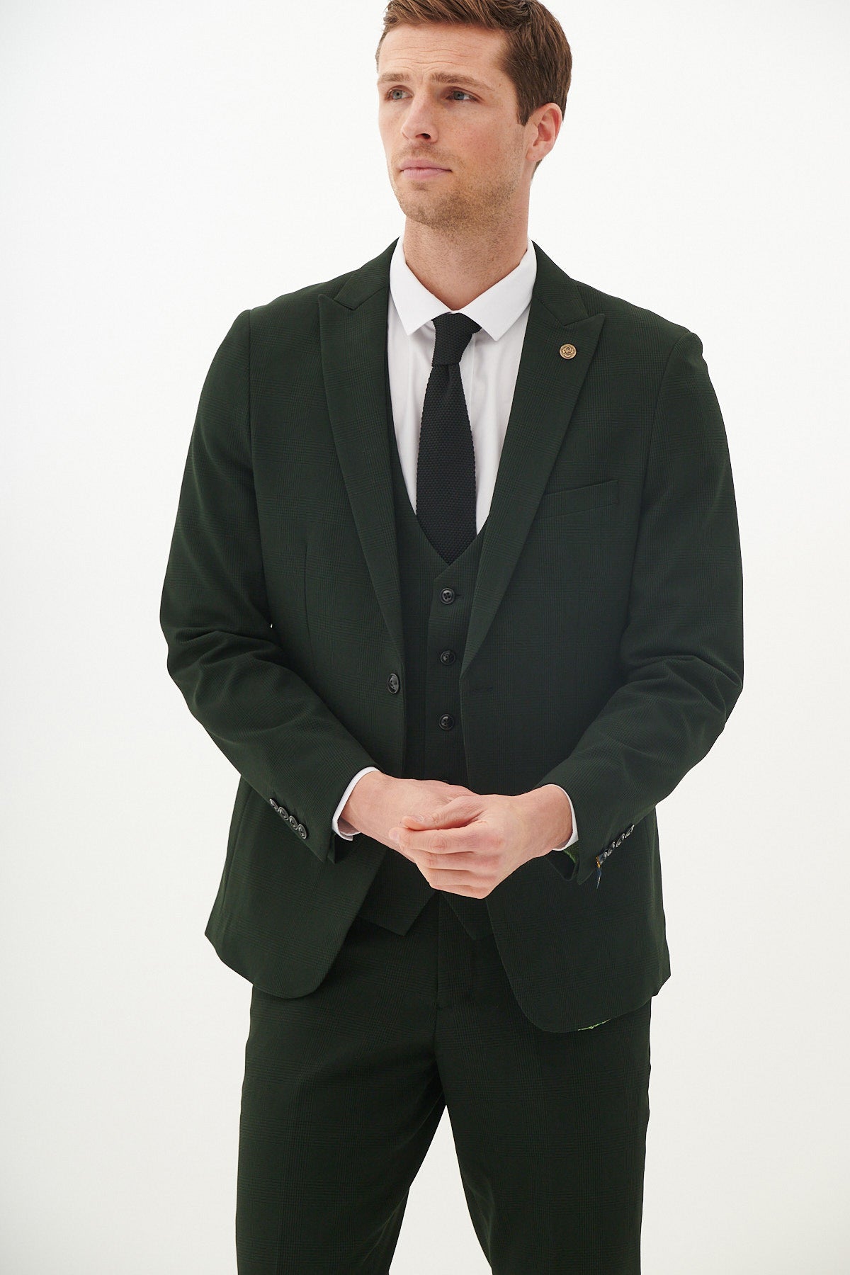 BROMLEY Olive Green Check Suit - Leicester City F.C. Collection (Harry Winks Style) | Perfect for Matchdays, Weddings & Formal Events