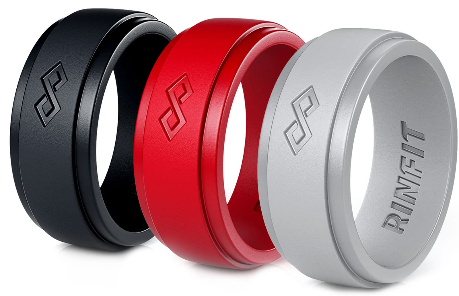 Rinfit 9mm Silicone Wedding Rings for Men - Durable & Comfortable for Gym & Outdoor