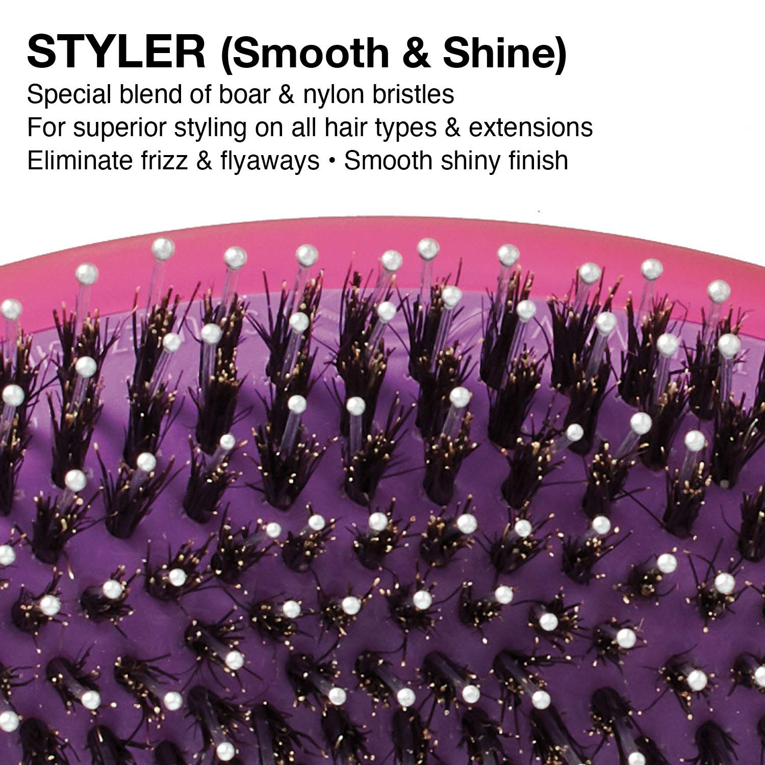 Olivia Garden Detangling Brush - Scalp Massage & Custom Bristles for All Hair Types - Home & Travel Use