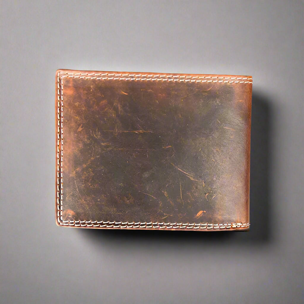 Premium Men's Steer Embossed Bifold Leather Wallet - RFID Blocking - Slim Design for Everyday Carry & Business Use