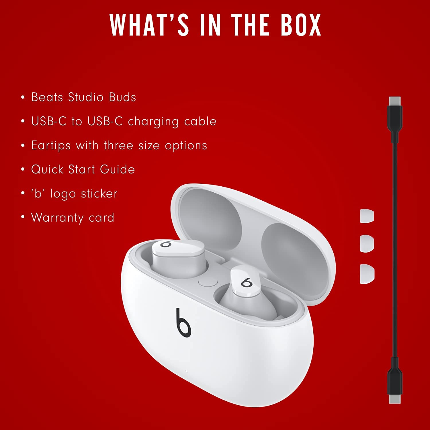 Beats Studio Buds - True Wireless Noise Cancelling Earbuds with Active Noise Cancellation - White (Renewed Premium) - Perfect for Workouts, Commuting & Travel