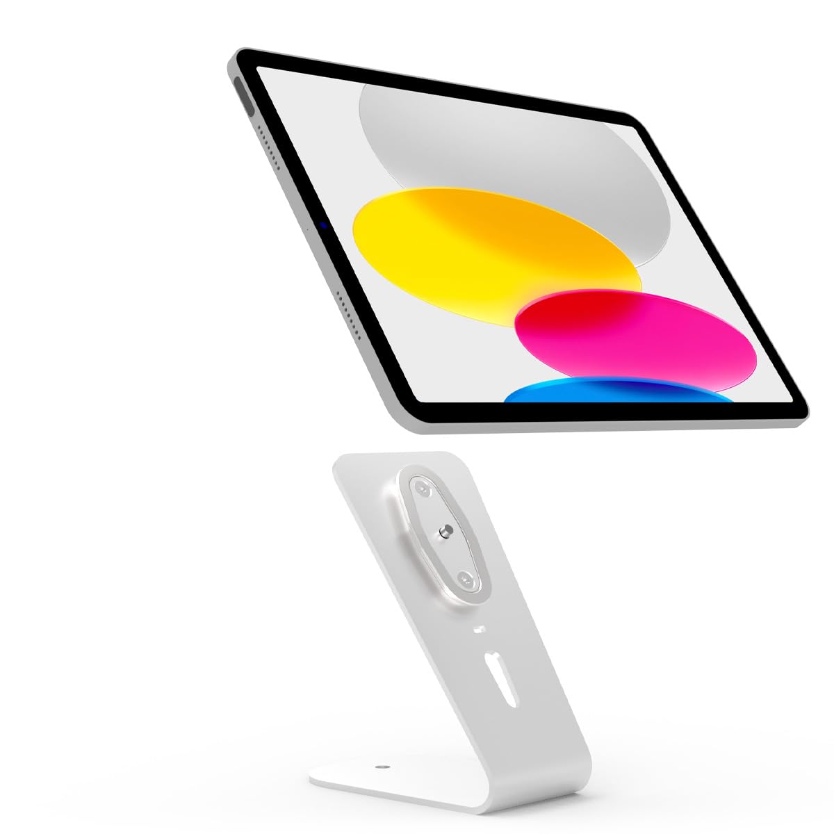 Compulocks HoverTab Secure Tablet Lock Stand - White | Adjustable Tablet Holder for Schools, Offices & Retail Stores | Anti-Theft Mount for iPads & Android Tablets
