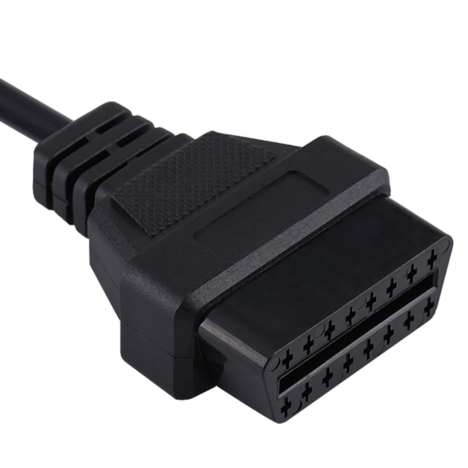 OBD2 Adapter Cable for Motorcycle - 10 Pin to 16 Pin GPS Diagnostic Tool with Throttle Overlay, ABS & Metal Connector (22AWG, 59cm, 175g, Black) - Perfect for Motorcycle ECU Tuning, Data Logging & Performance Monitoring