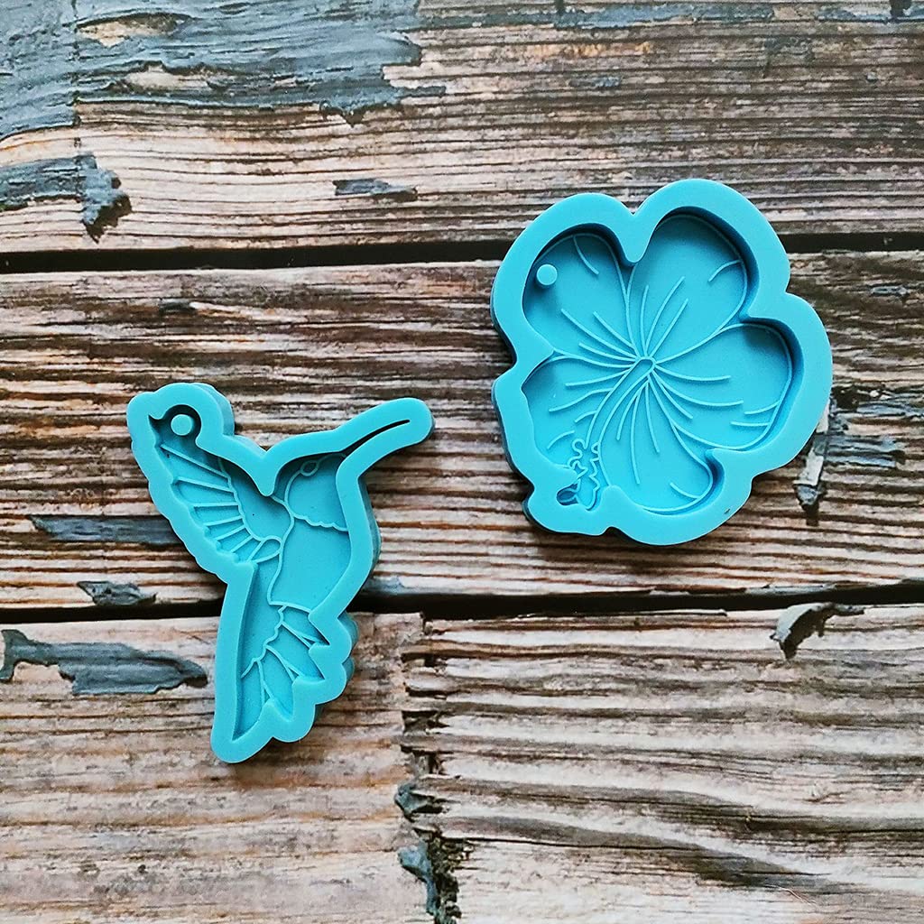 Silicone Resin Hummingbird Pendant Mold - DIY Epoxy Keychain & Polymer Clay Jewelry Making Molds for Necklace Craft - Perfect for Handmade Gifts, Home Decor & DIY Projects (Pink)