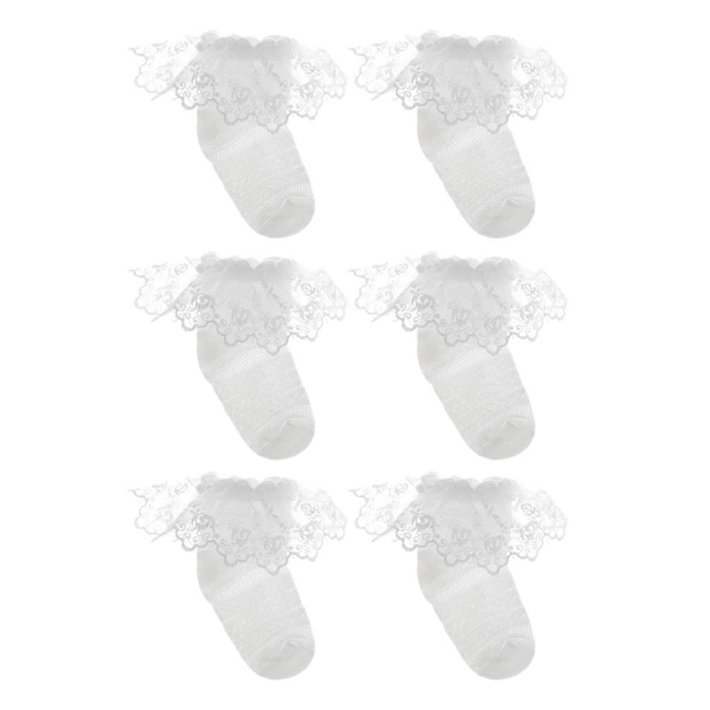 Amosfun Women's Warm Lace Socks 3 Pairs - Breathable Thermal Socks for Kids & Baby - Perfect for Winter & Indoor Use