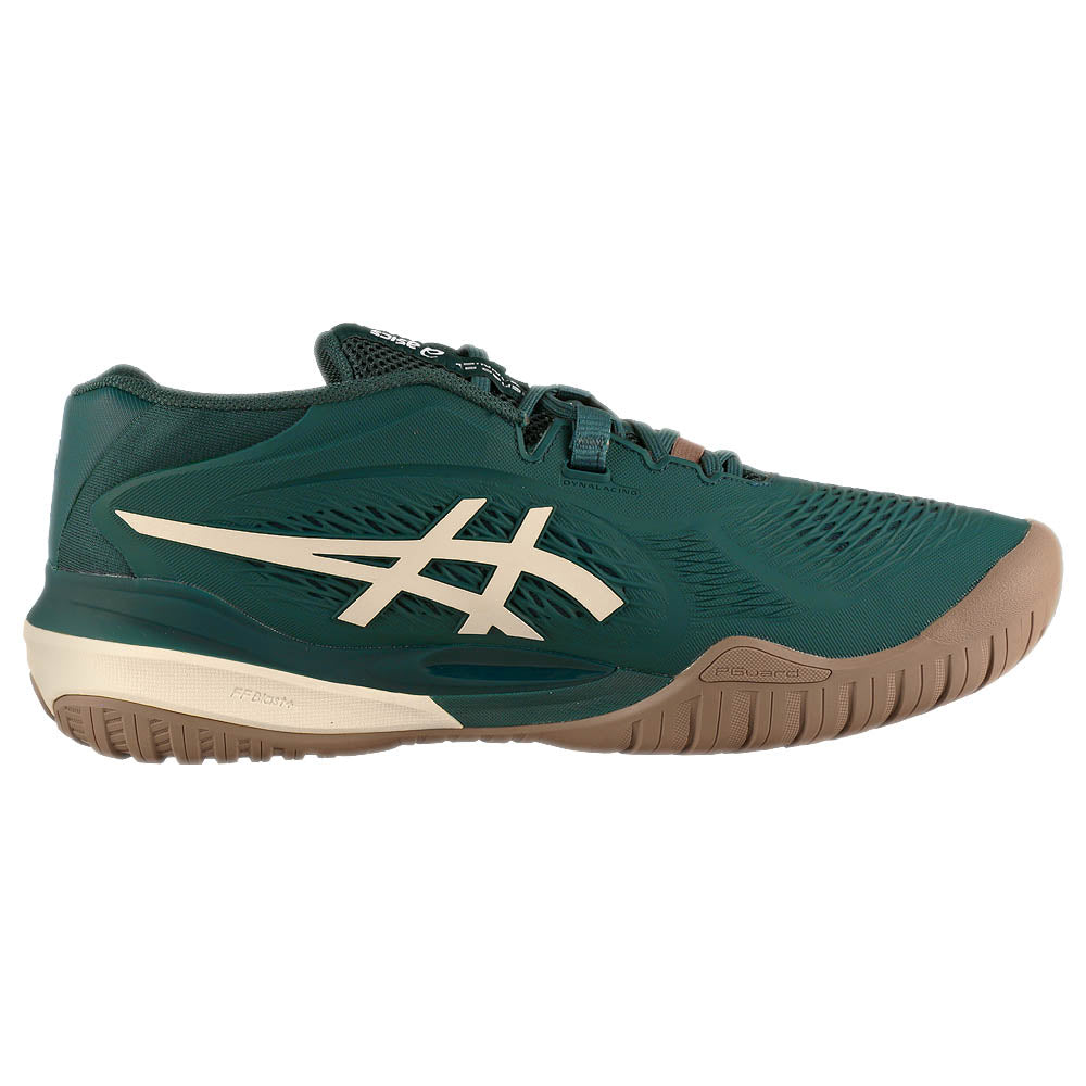 ASICS Men's Gel Resolution X Tennis Shoes - Saxon Green/Birch - High-Performance Court Shoes for Competitive Play & Training