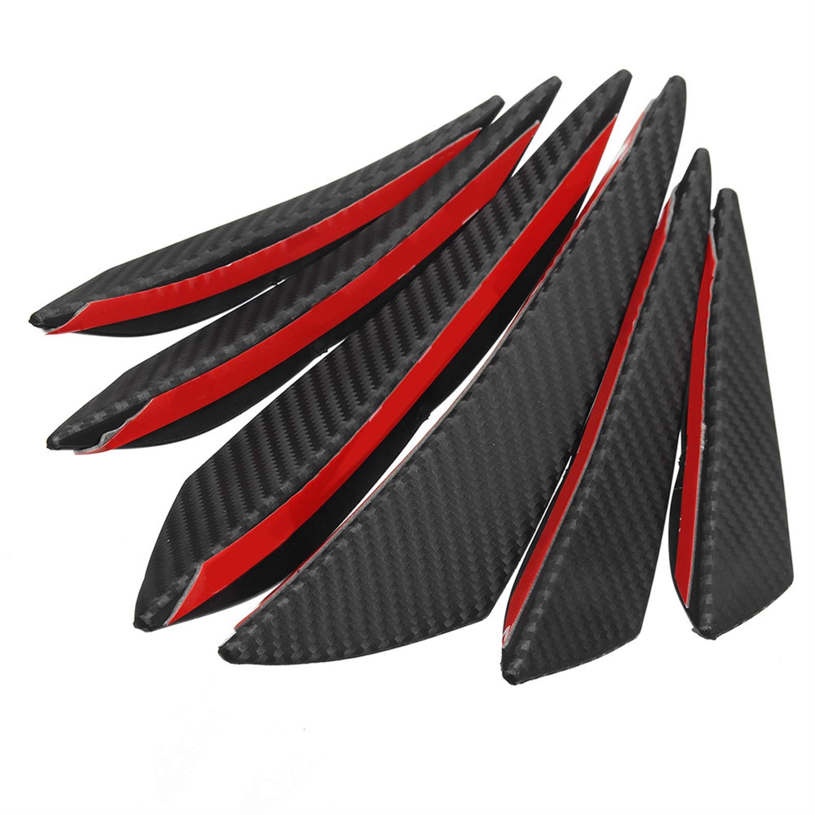 Universal 6PCS Car Bumper Lip Splitter Kit - Front Bumper Spoiler Diffuser Trim Fins Body Canard Accessories for Enhanced Aerodynamics & Style (6Pcs Set) - Perfect for Sports Cars, Tuner Vehicles & Street Racing Enthusiasts