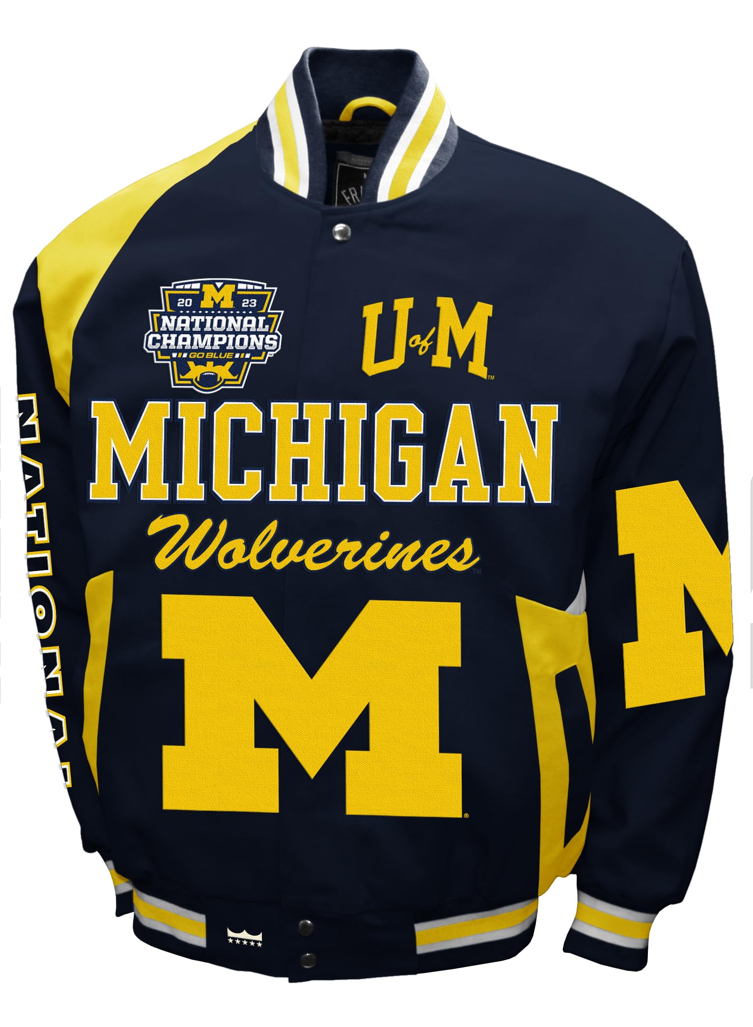 Men's Michigan Wolverines 2023 National Champions Commemorative Twill Jacket - Officially Licensed NCAA Football Fan Apparel for Game Day & Tailgating