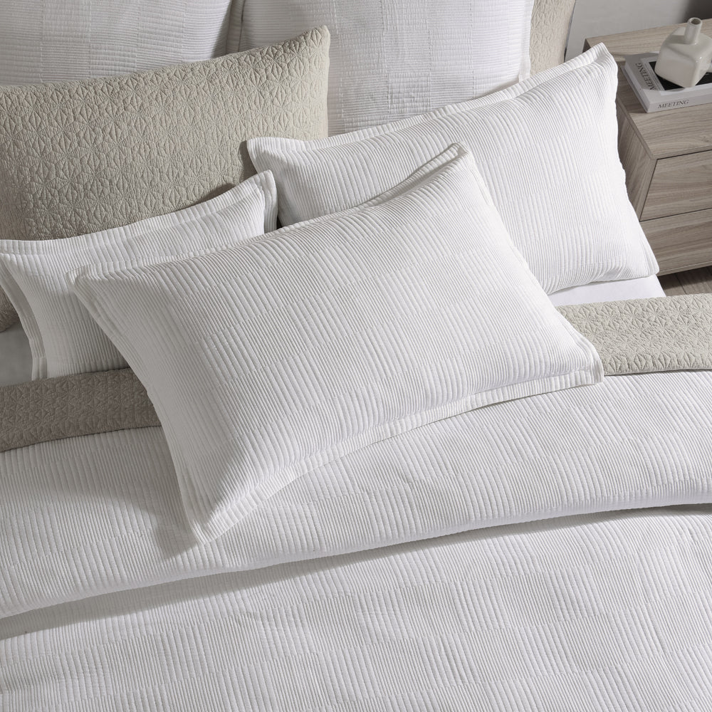 Premium Caspian White Quilt Cover Set - Super King Size (108