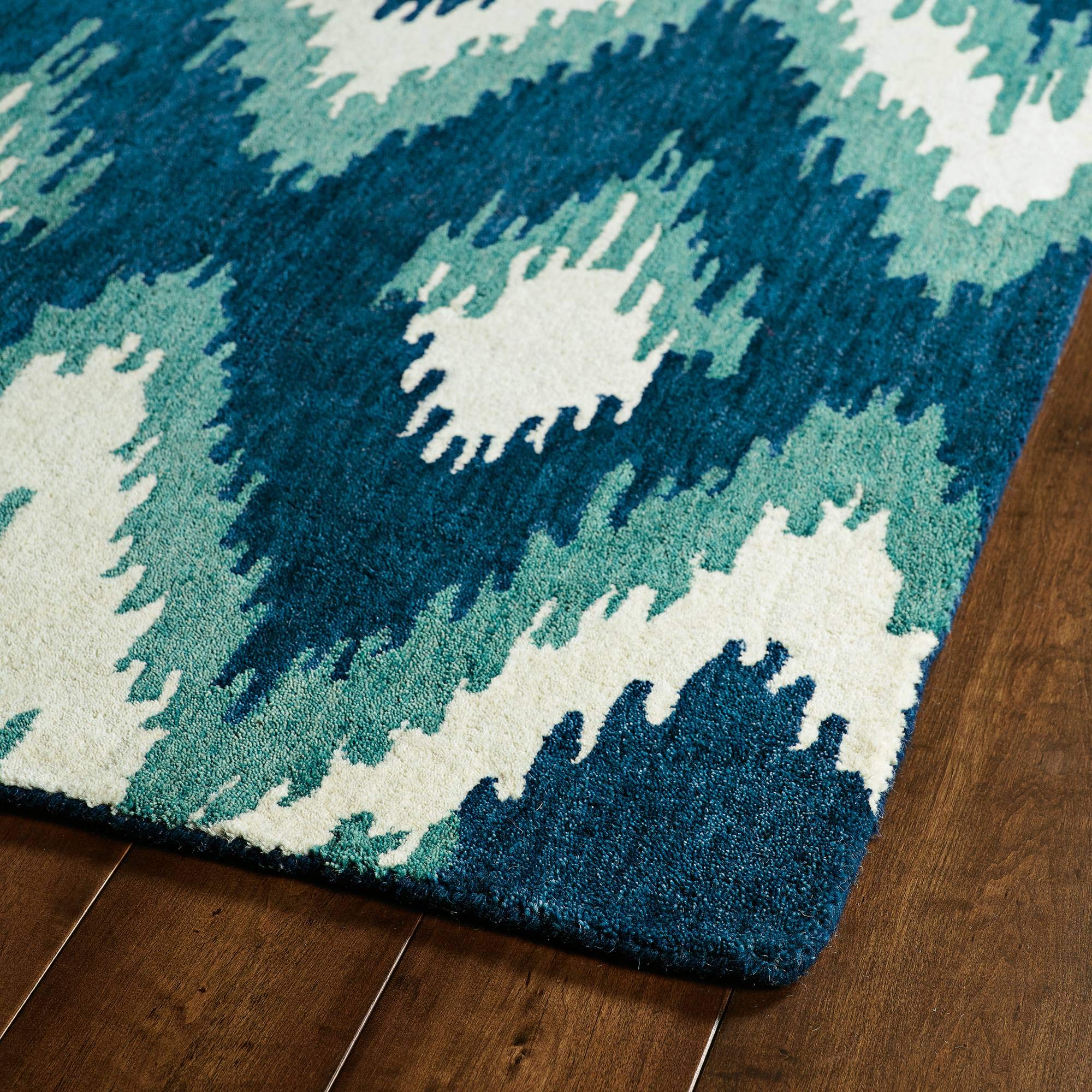 Kaleen Rugs Global Inspirations Handmade Area Rug - Blue Bohemian Design 5' x 7' 9
