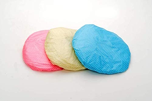 3-Pack Waterproof Reusable Shower Caps for Women, Men & Kids - Soft Elastic Hair Protection for Bathing, Swimming, Spa & Salon Use - Multicolor (Perfect for Home, Travel & Hair Treatments)