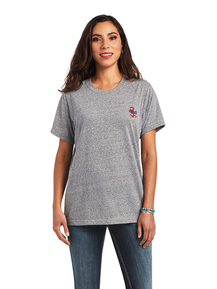 Ariat 10040511 Women's Singing the Blues T-Shirt - Charcoal Grey - Casual Western Wear for Country Music Fans & Outdoor Activities