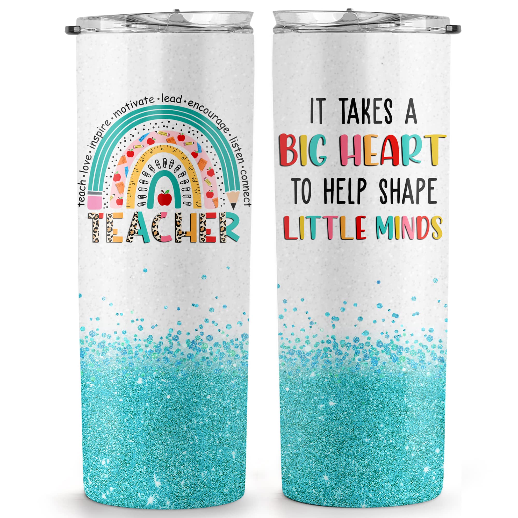 20oz Skinny Stainless Steel Tumbler - Perfect Teacher Gift for Women, Birthday & Retirement - Ideal for School & Daycare Use